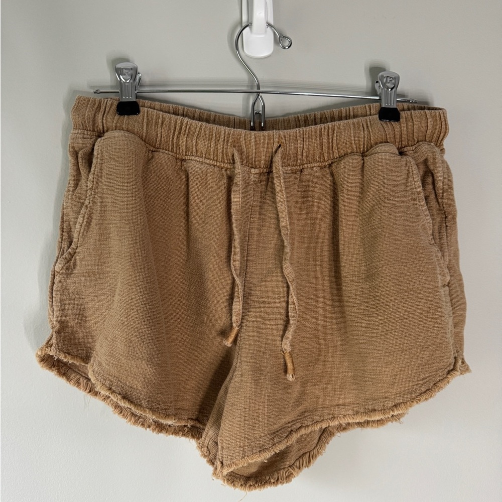 Aerie Tan Athletic Shorts with Drawstring Waist